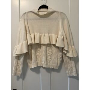Anthropologie Project‎ Naadam Ivory Sweater Size Large